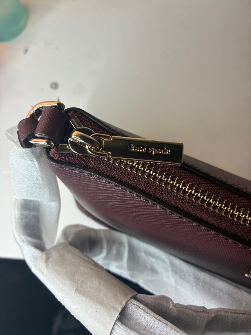 Kate Spade NWT Glitter Flash Burgundy Crossbody Bag - Picture 12 of 13